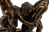 A Pair of French Patinated Bronze Figural Groups