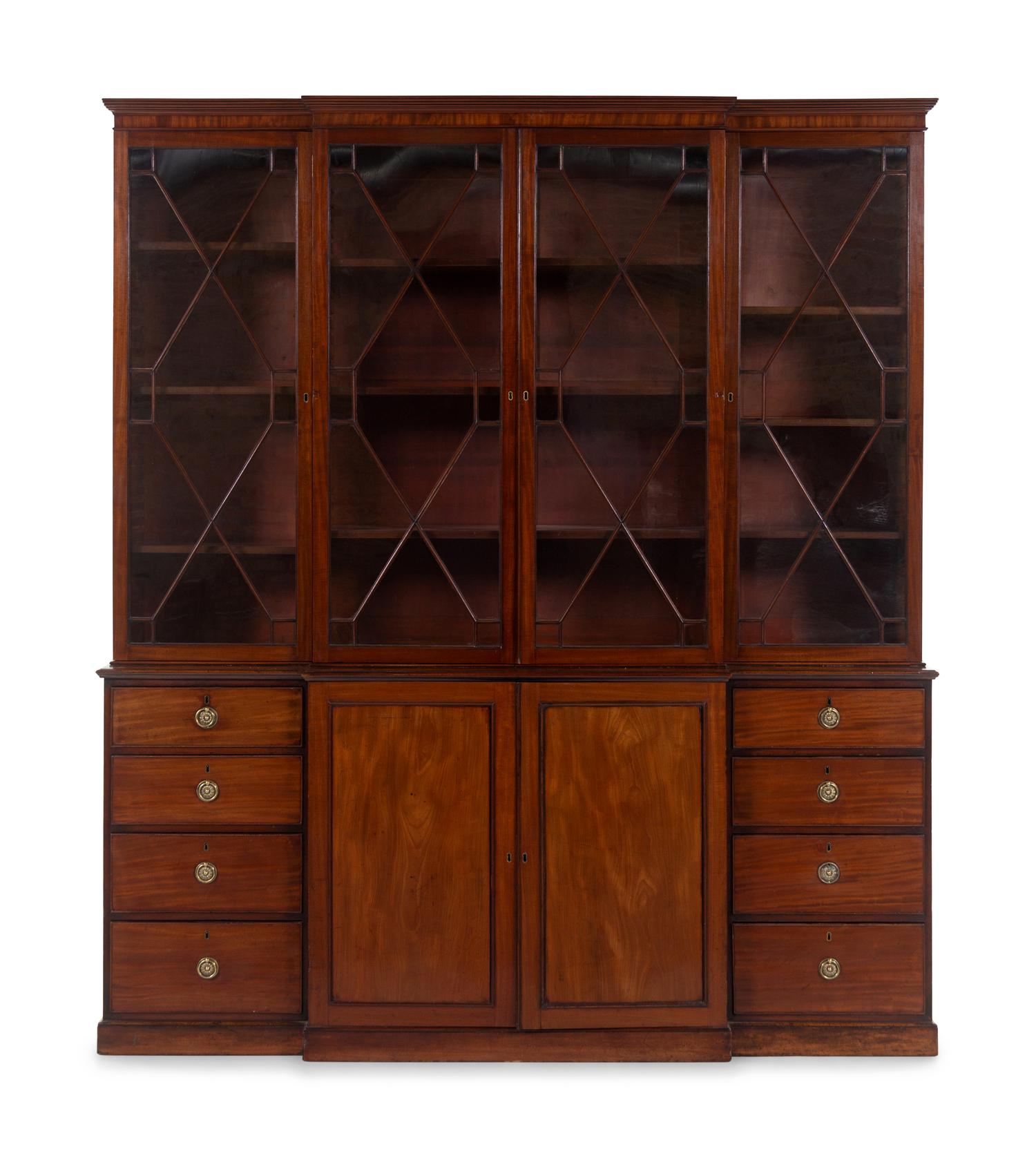 A George III Mahogany Breakfront Bookcase