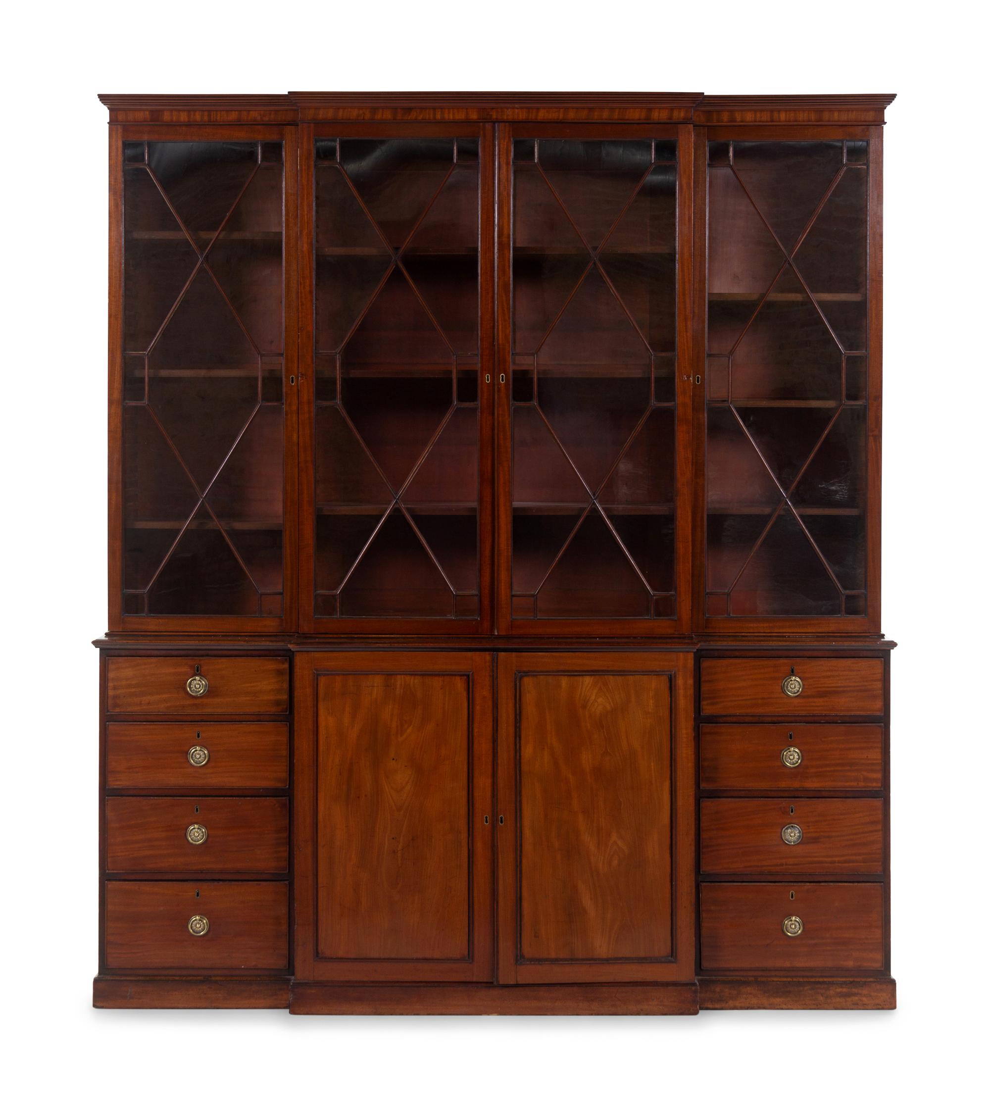 A George III Mahogany Breakfront Bookcase