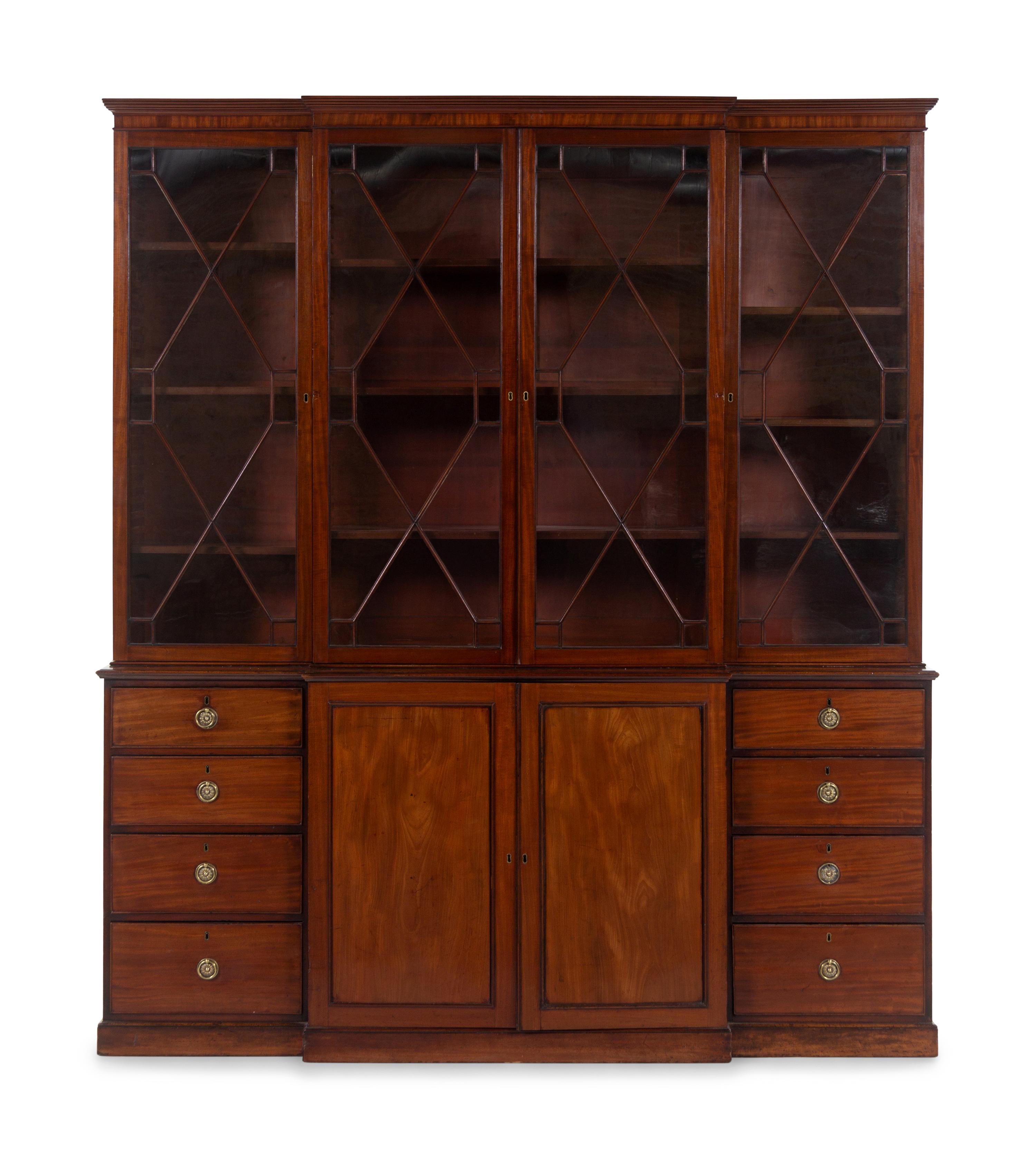A George III Mahogany Breakfront Bookcase