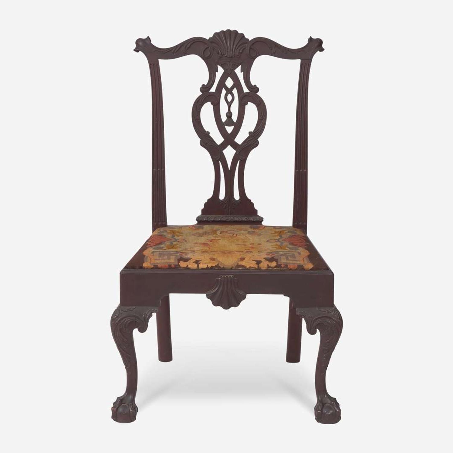The Shippen Chippendale carved mahogany tassel-back side chair Philadelphia, PA, 1765-1780