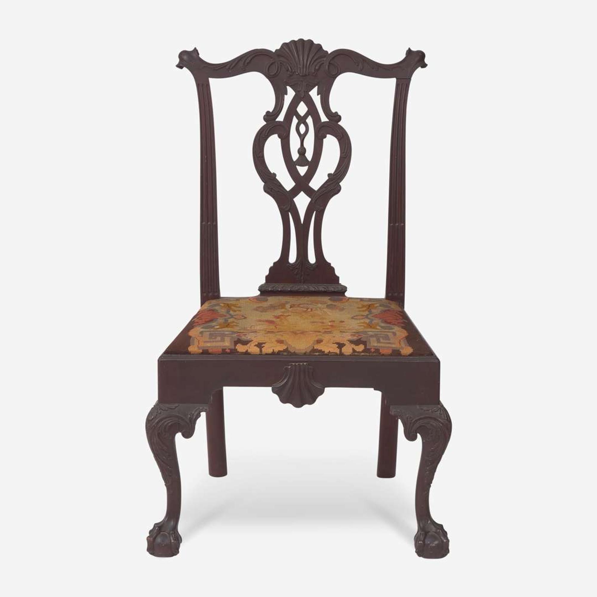 The Shippen Chippendale carved mahogany tassel-back side chair Philadelphia, PA, 1765-1780