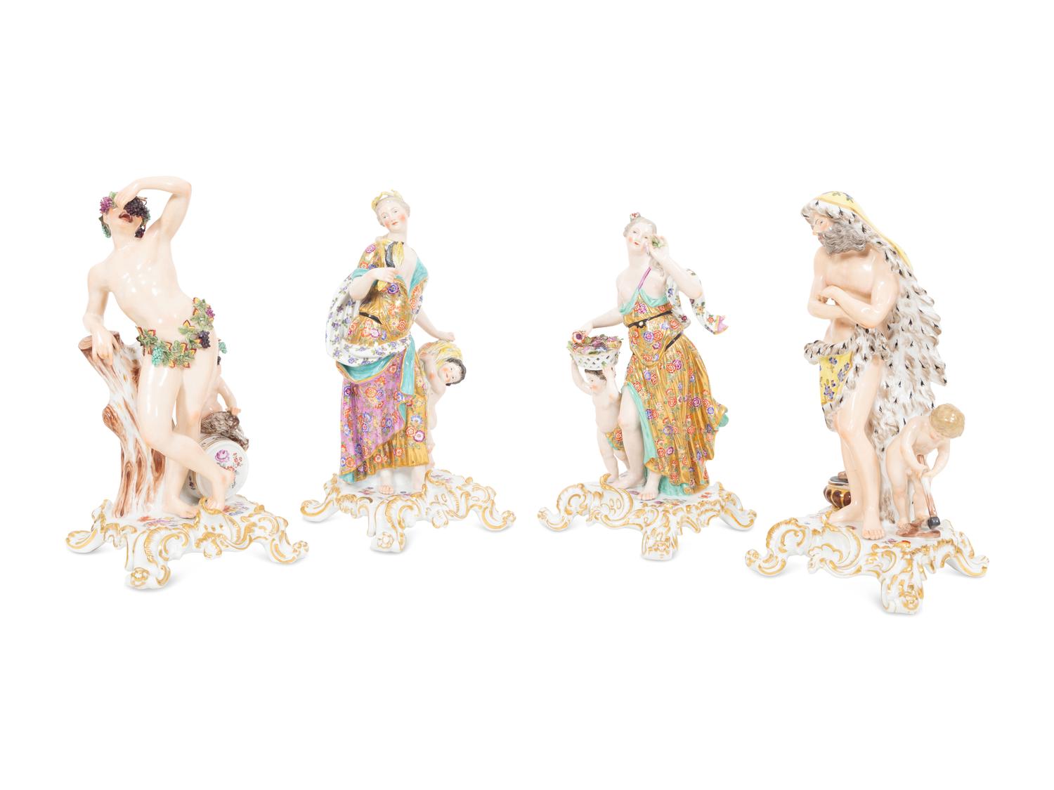 A Set of Meissen Porcelain Four Seasons Figures
