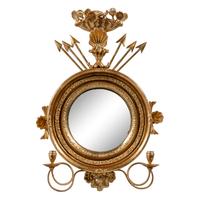 A Regency Giltwood Convex Girandole Mirror