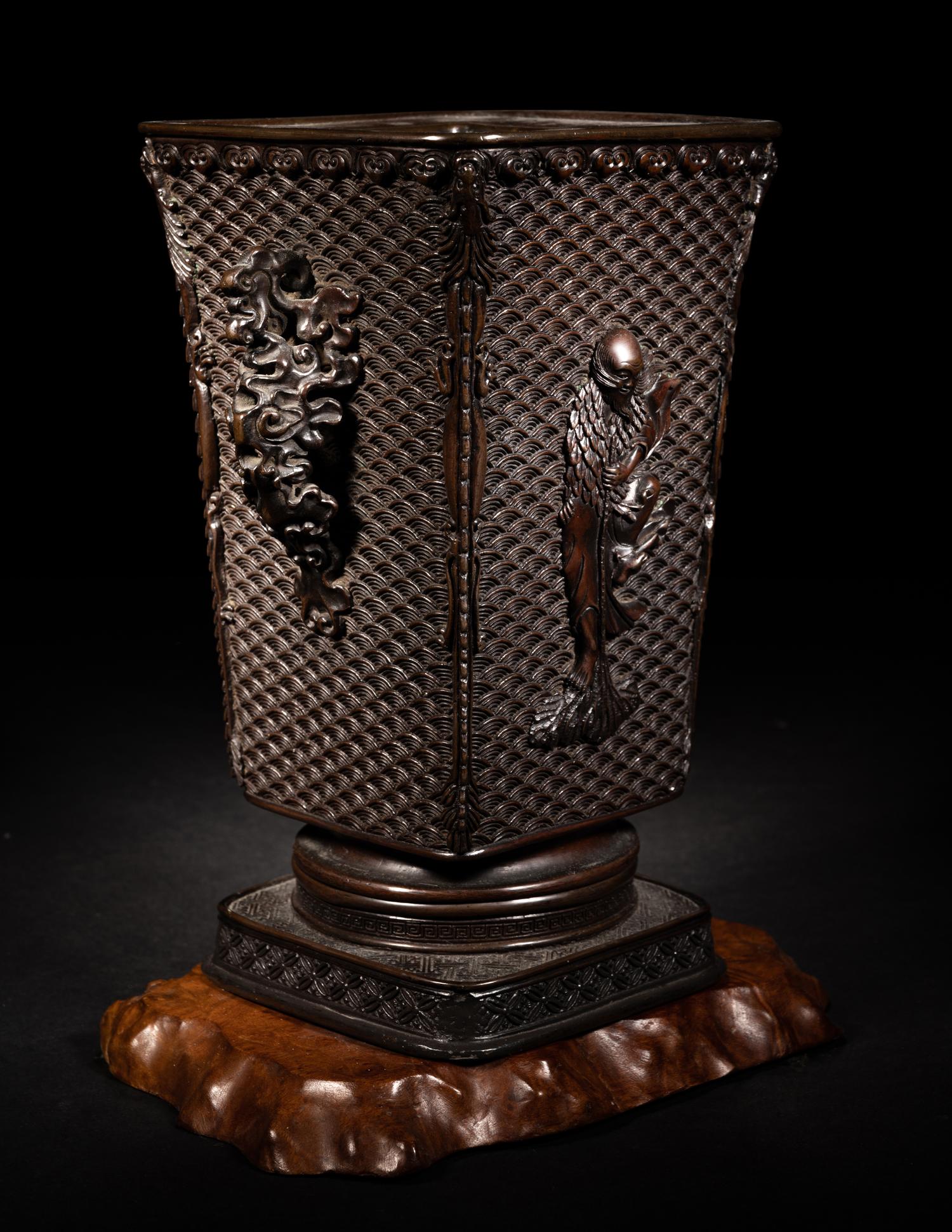 A Japanese Bronze Flower Vase