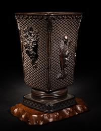 A Japanese Bronze Flower Vase