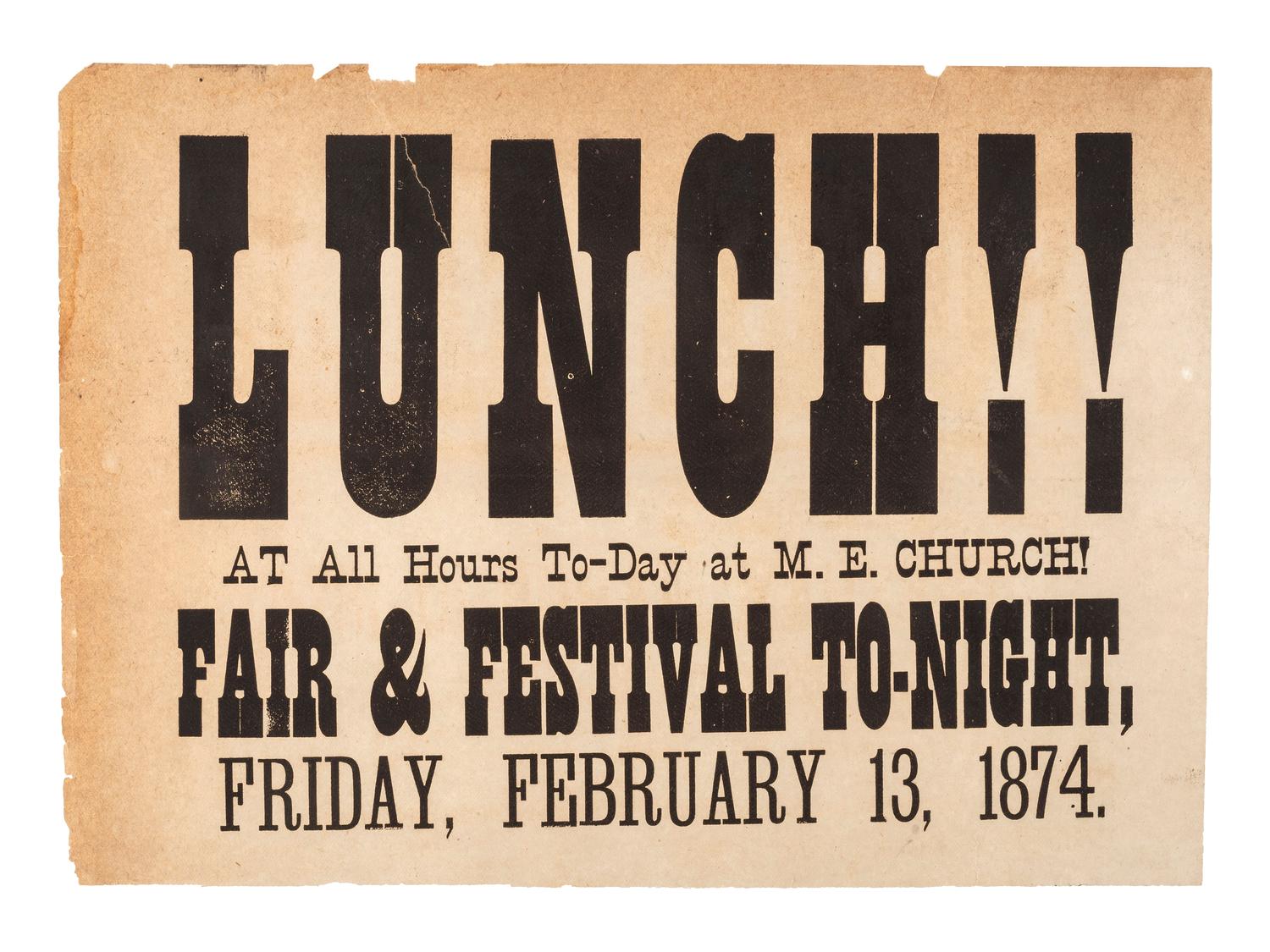 [FAIRS & CELEBRATIONS]. A group of 19th-century broadsides promoting local celebrations including Independence Day.