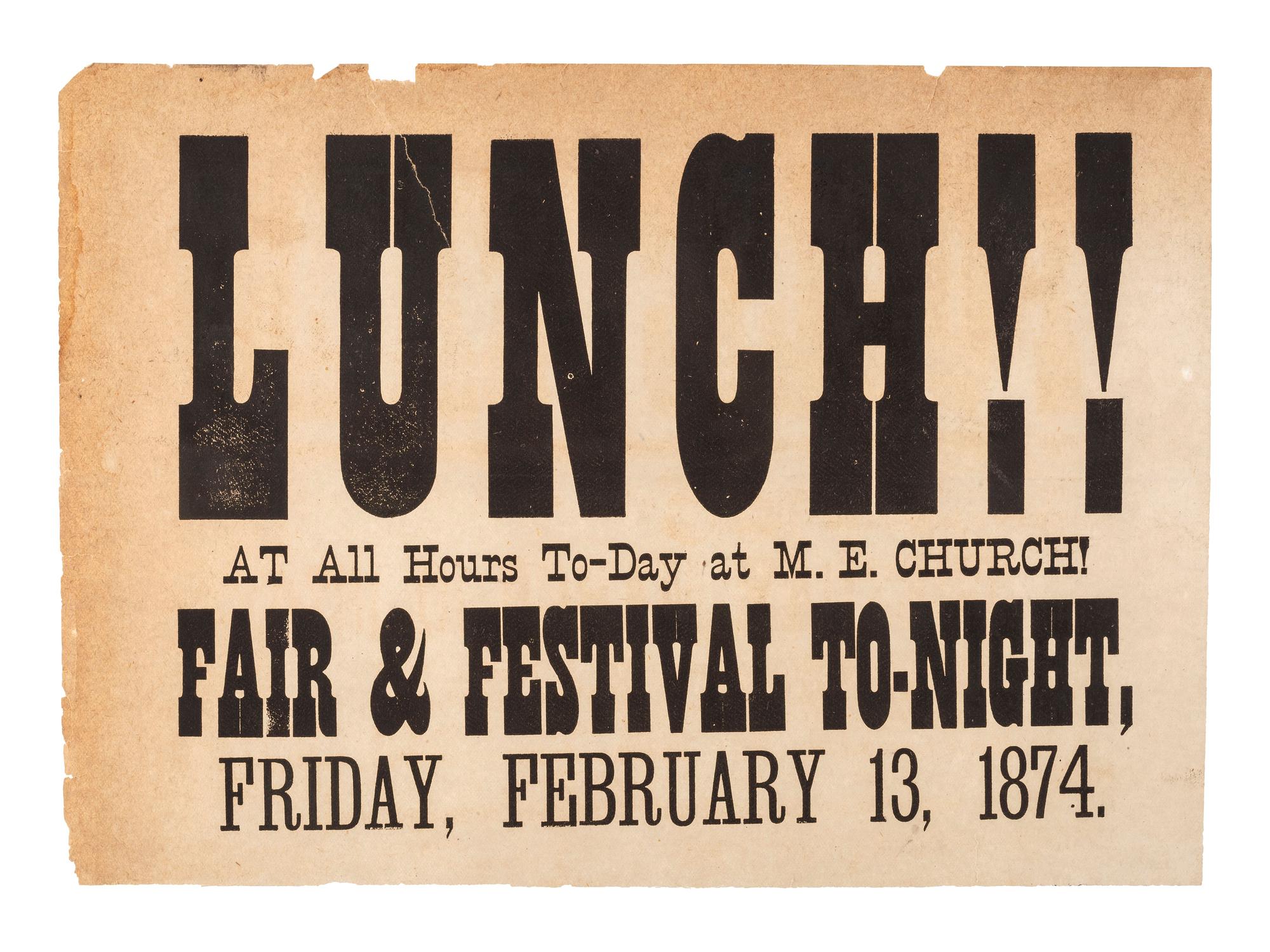 [FAIRS & CELEBRATIONS]. A group of 19th-century broadsides promoting local celebrations including Independence Day.