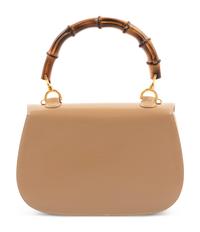 Gucci Beige Leather Handbag with Bamboo Handle