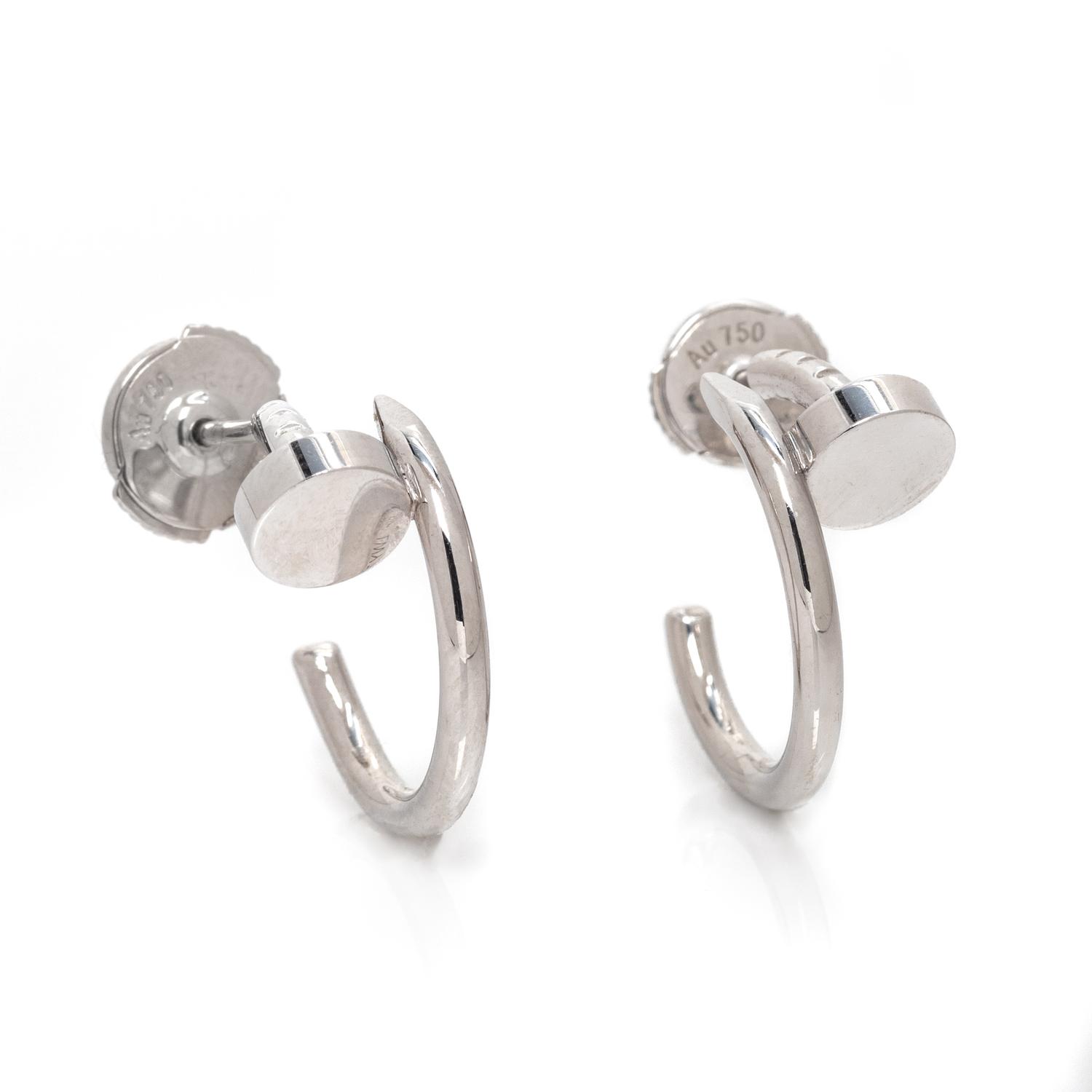 CARTIER, WHITE GOLD 'JUSTE UN CLOU' EARRINGS