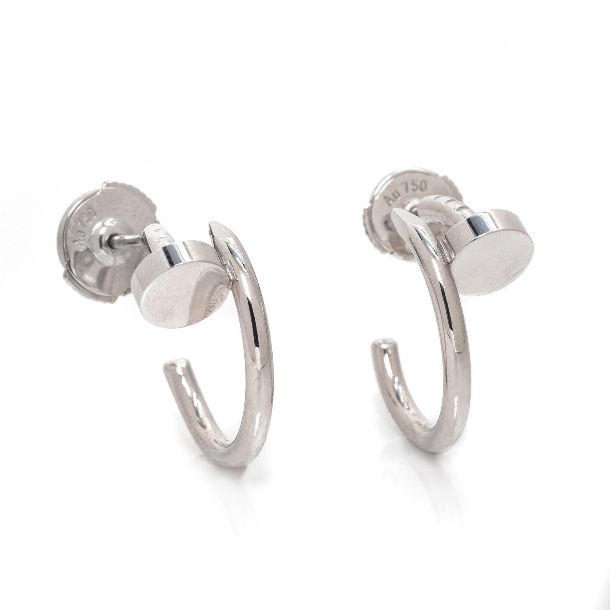 CARTIER, WHITE GOLD 'JUSTE UN CLOU' EARRINGS