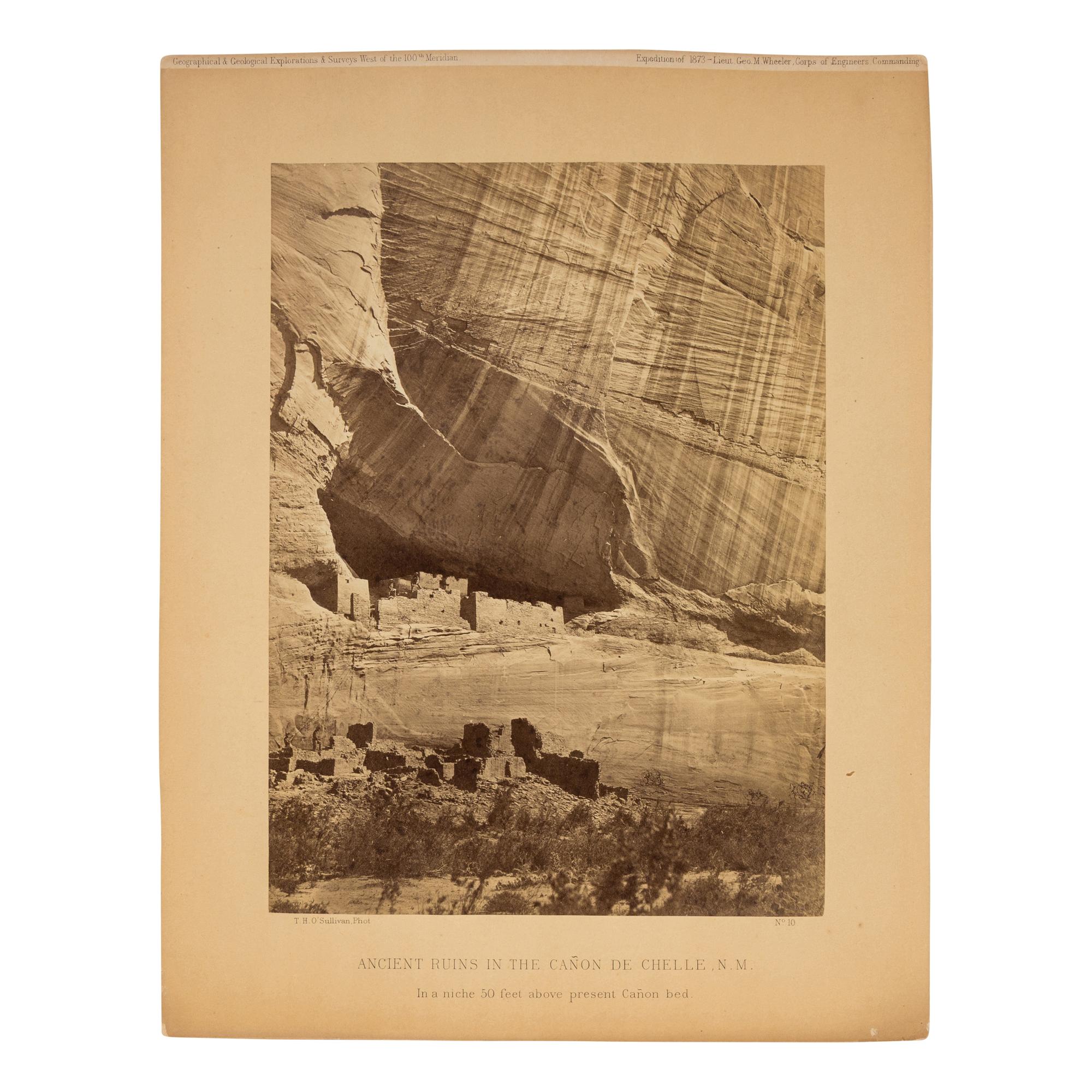 Ancient Ruins in the Cañon de Chelle, N.M. In a niche 50 feet above present Cañon bed., 1873 (No. 10)