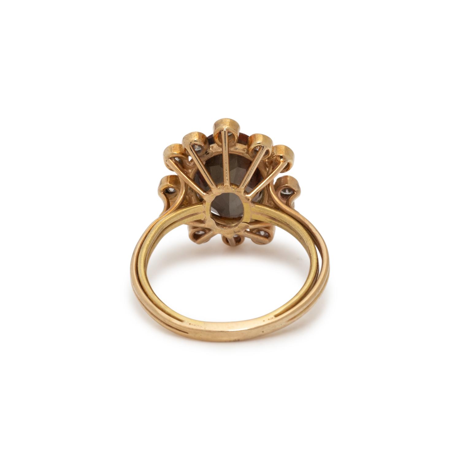 ANDALUSITE AND DIAMOND RING