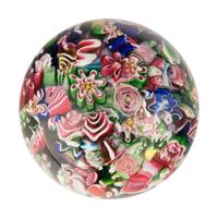 A Clichy End-of-Day Scrambled Millefiori Glass Paperweight