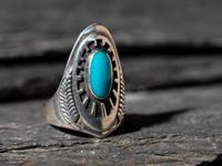 Sterling Silver and Turquoise Shield Ring