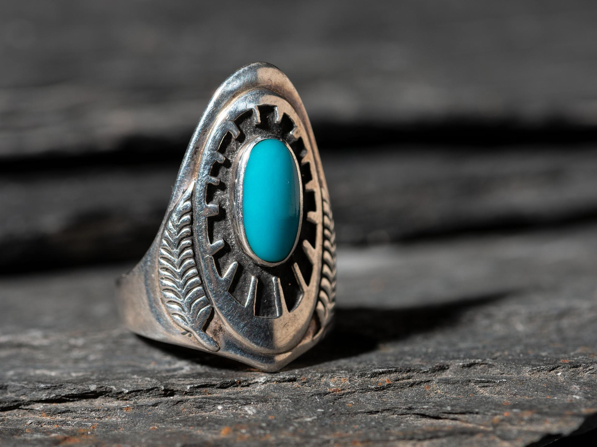 Sterling Silver and Turquoise Shield Ring
