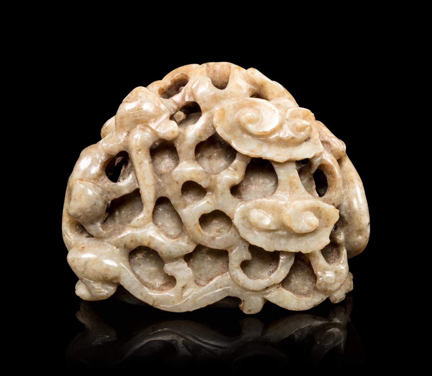 A Grey Jade Carving of Lingzhi