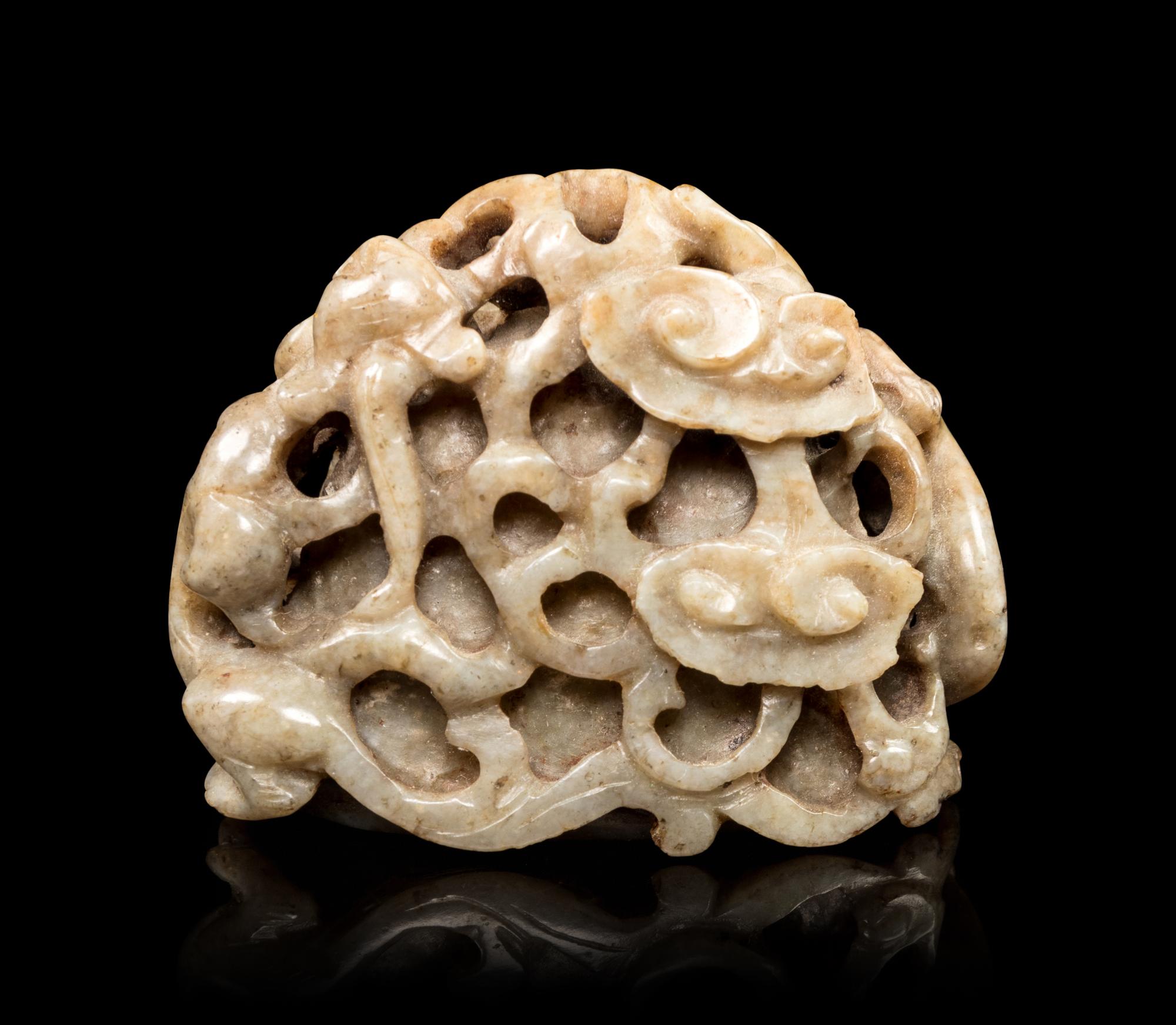 A Grey Jade Carving of Lingzhi