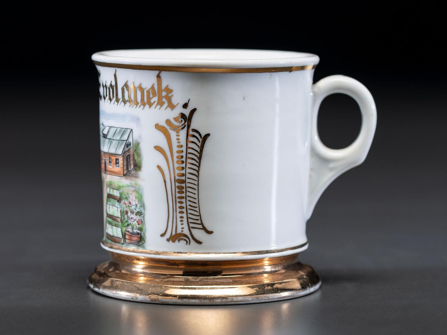 A Gardener's Porcelain Shaving Mug