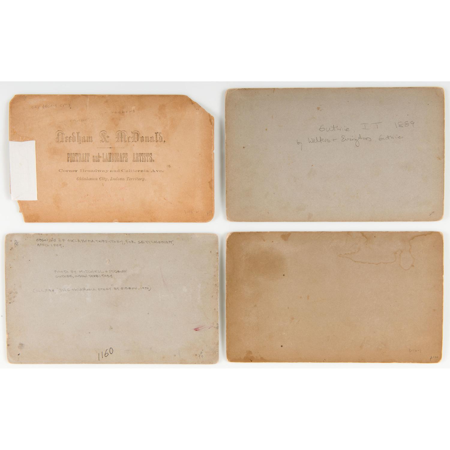 Oklahoma Boudoir Cards, Incl. 1889 Land Rush Photographs