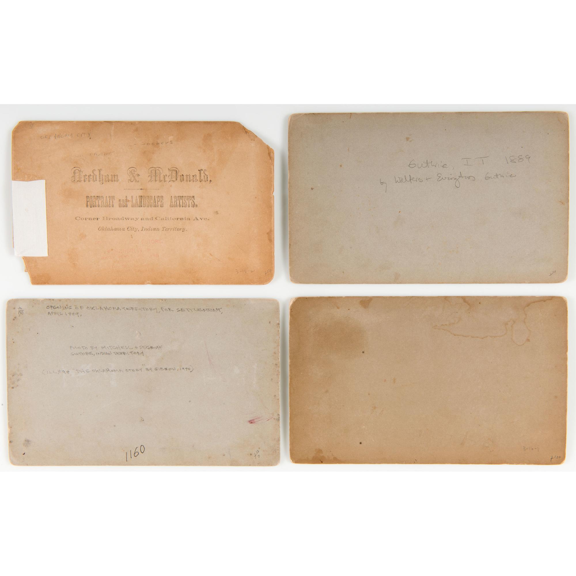 Oklahoma Boudoir Cards, Incl. 1889 Land Rush Photographs