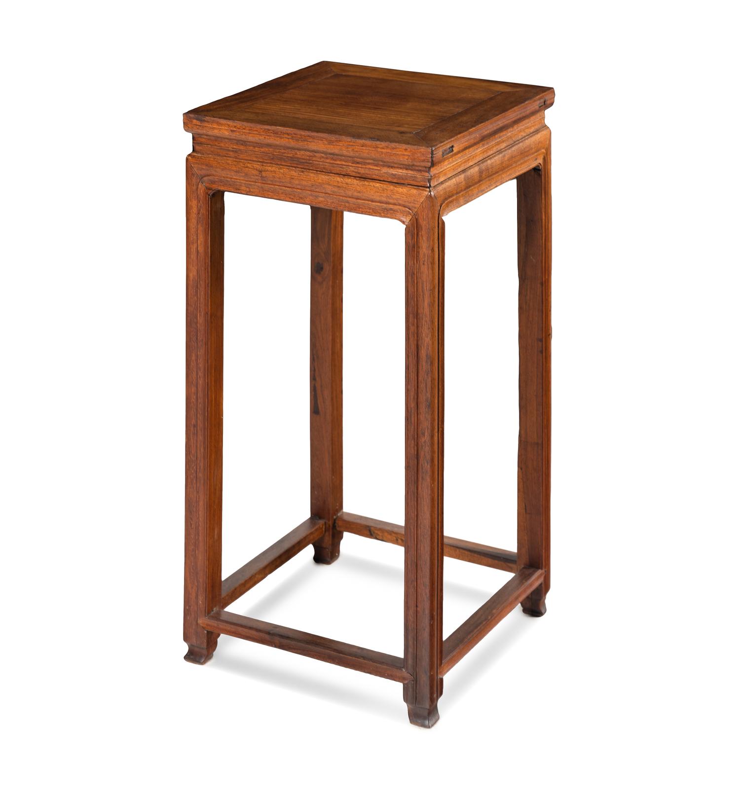 A Chinese Mixed Woods Square Stand, Fangji, Qing Dynasty 清 硬木方几