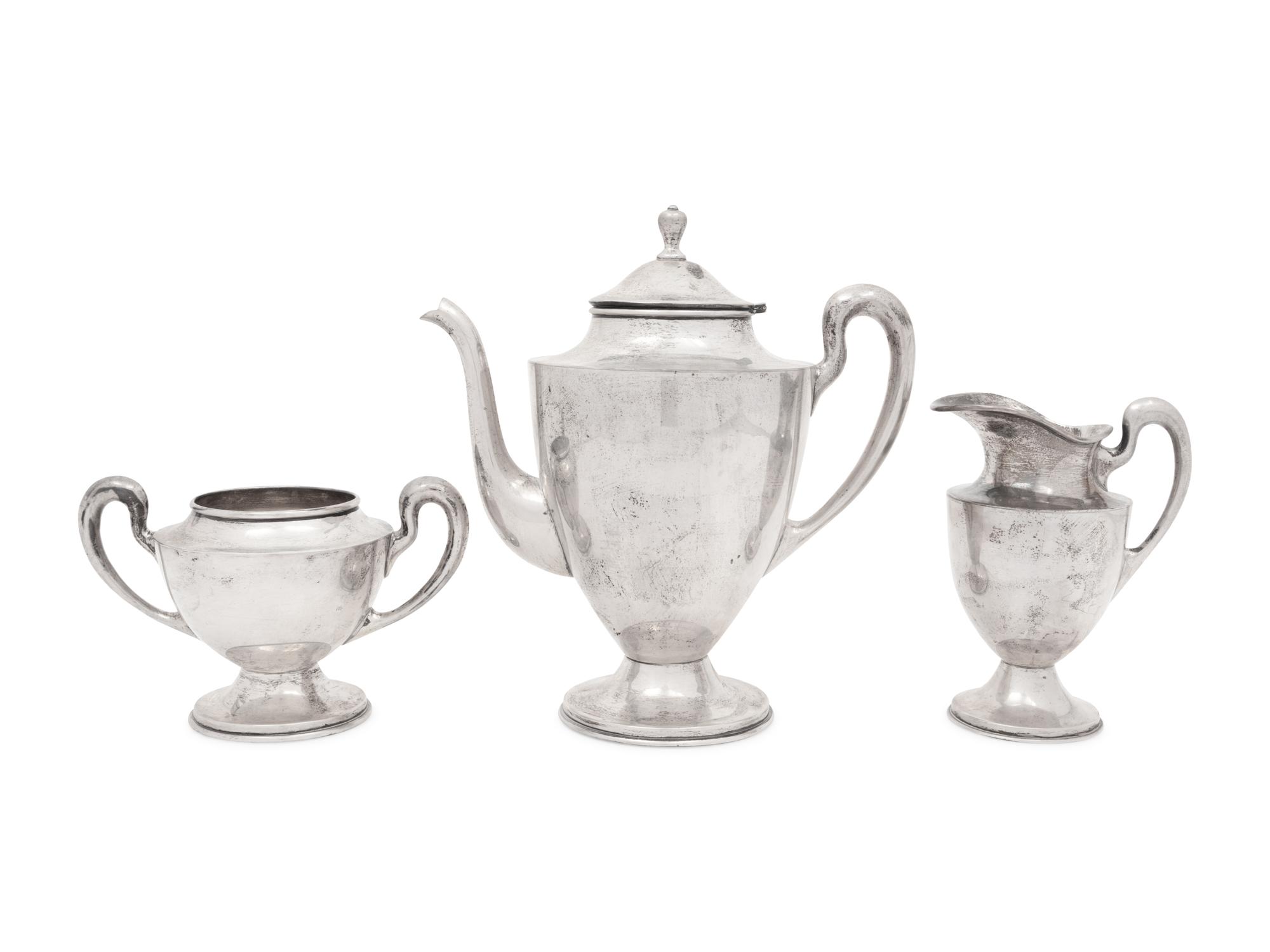 A Mexican Silver Three-Piece Tea Service