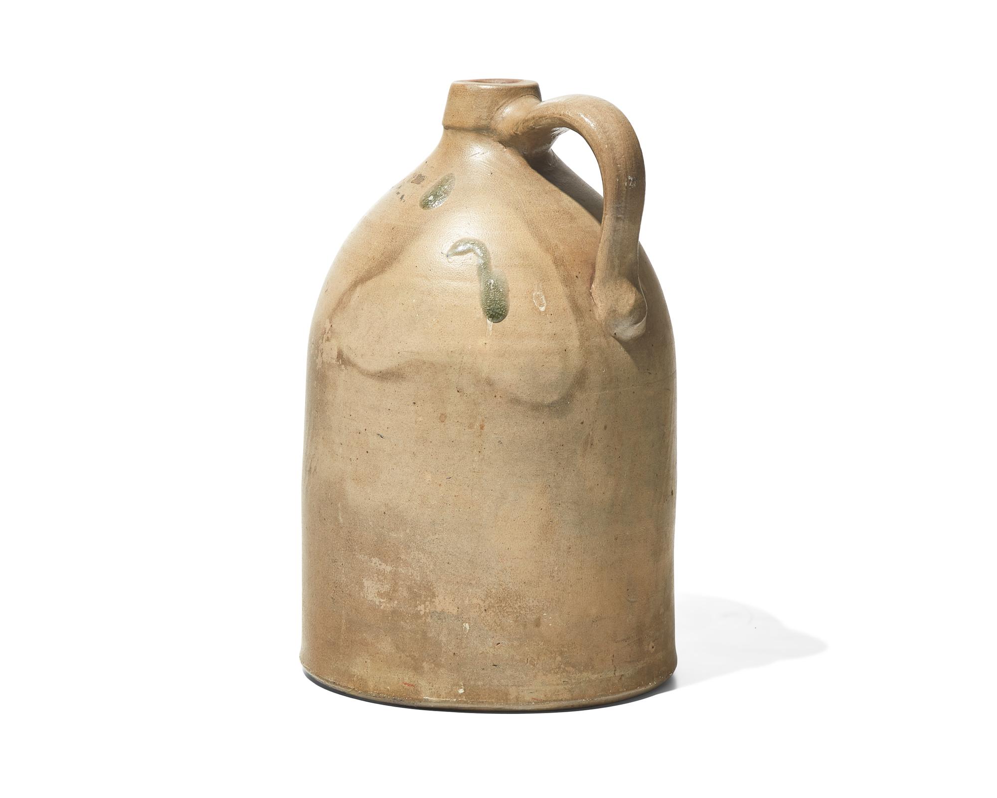A Cobalt-Decorated Two Gallon Stoneware Jug, Marked "Geddes, NY," Late 19th Century