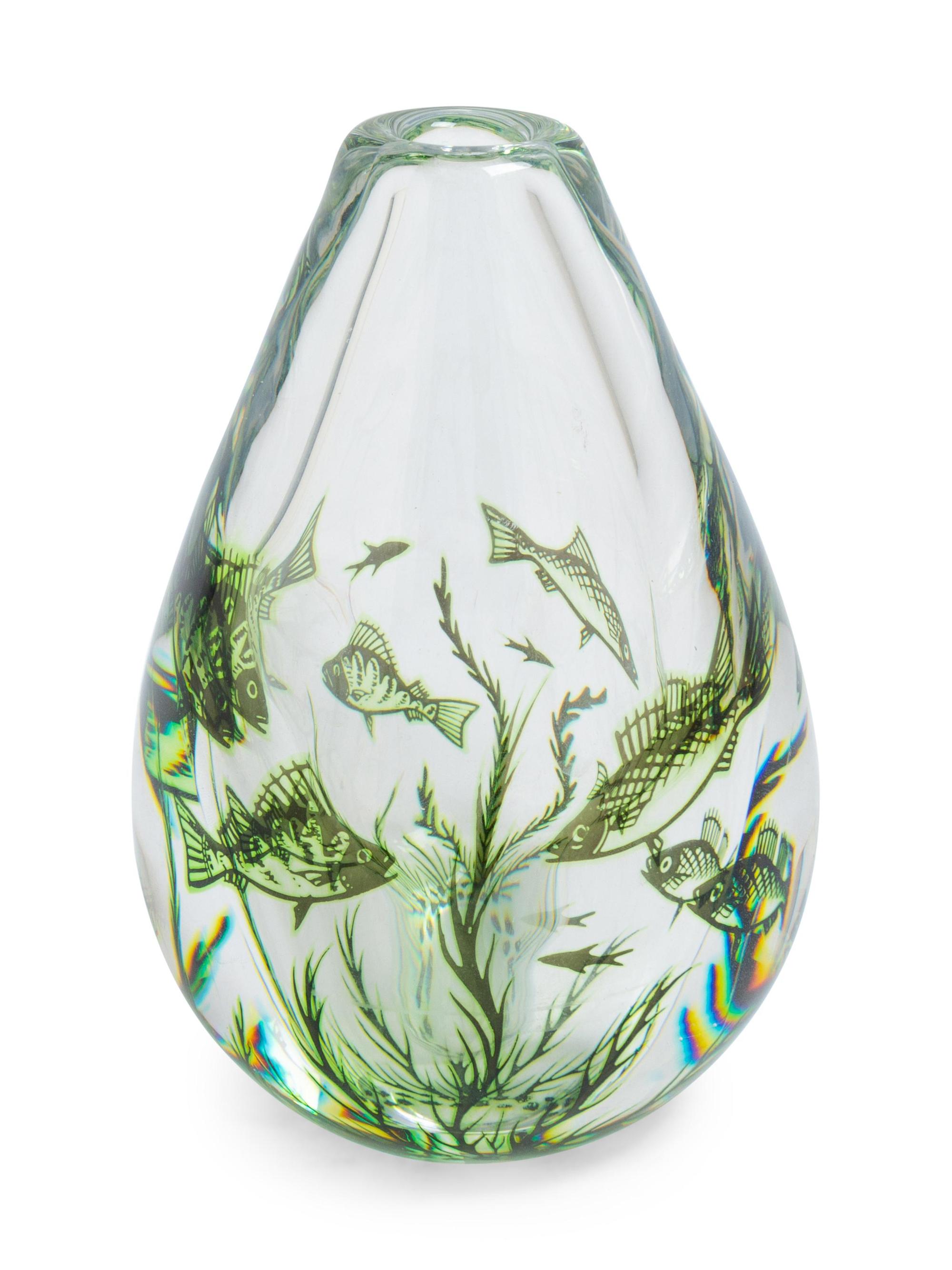 Graal Fish Vase Orrefors, Sweden