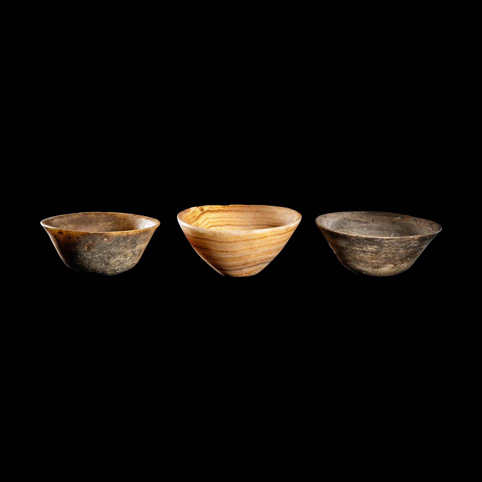 Three Bactrian Alabaster Bowls