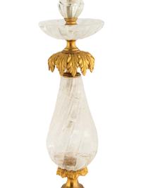 A Pair of Continental Gilt Bronze Mounted Rock Crystal Table Lamps