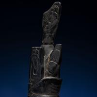 Haida Carved Argillite Model Totem Pole