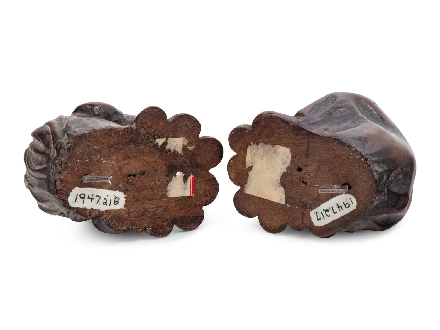 Two Continental Carved Wood Busts