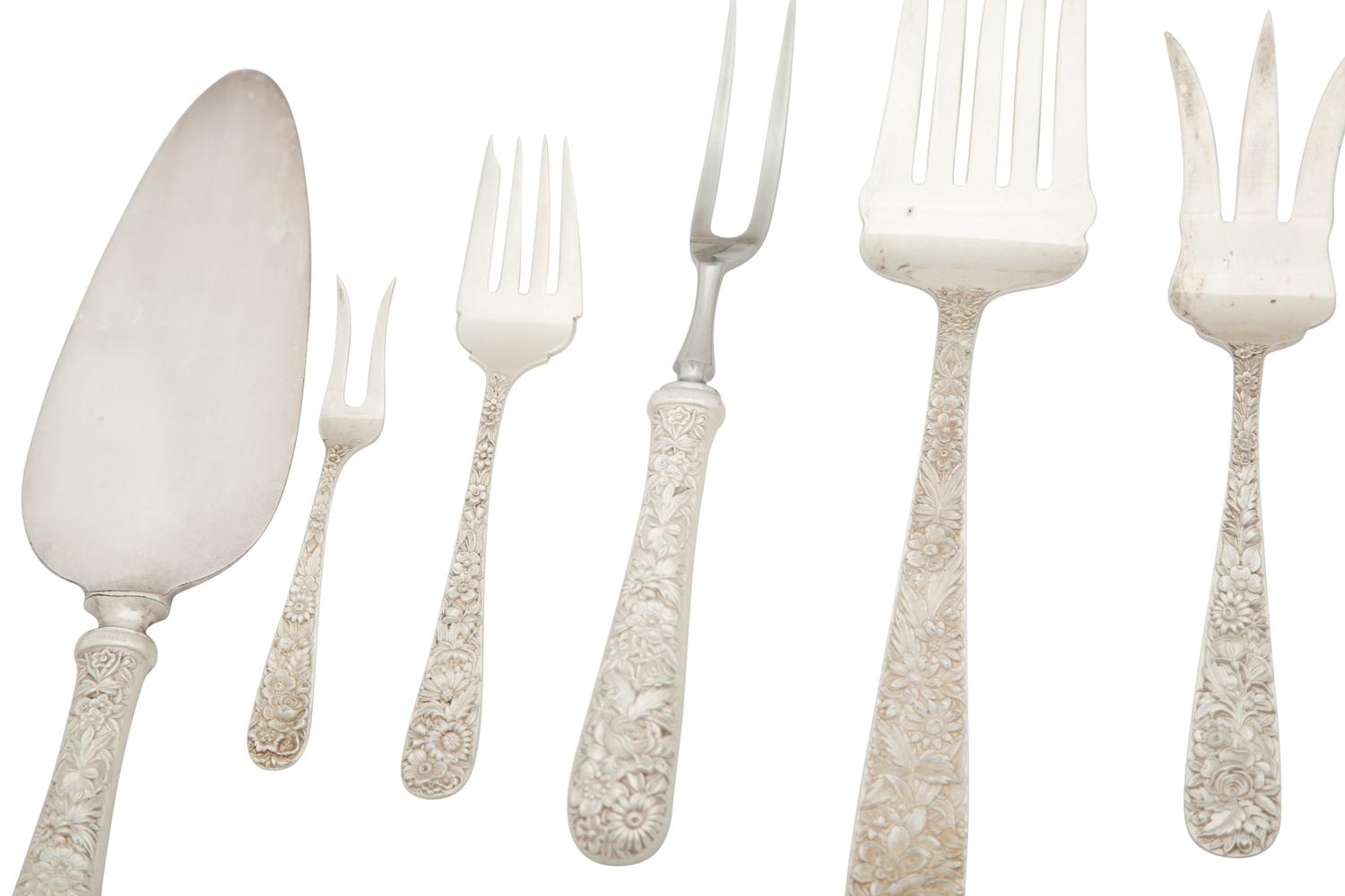 An Assembled American Silver Flatware Service