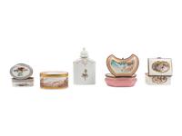 Five French and German Porcelain Boxes