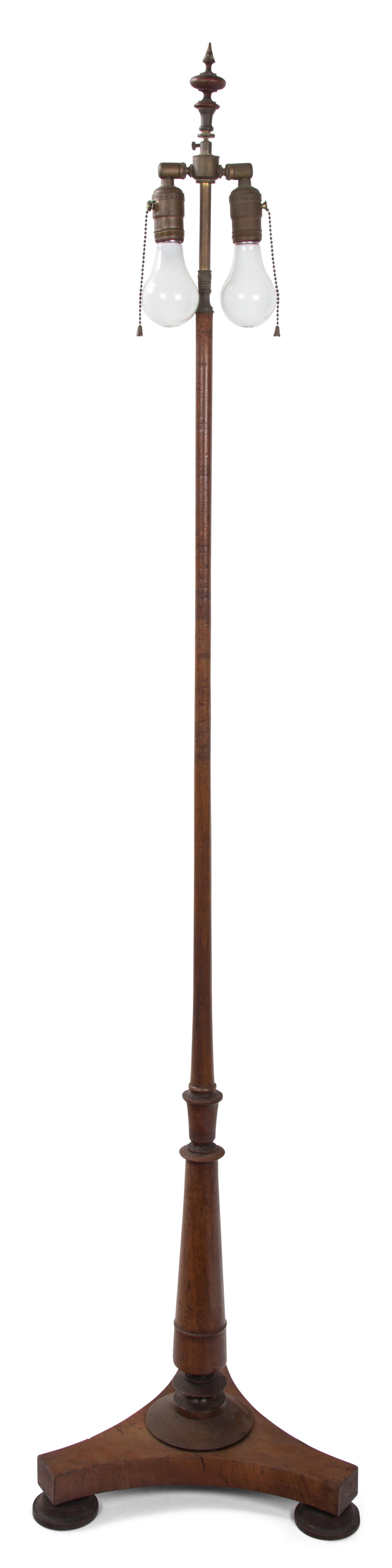 A Regency Style Mahogany Floor Lamp Height 60 inches.