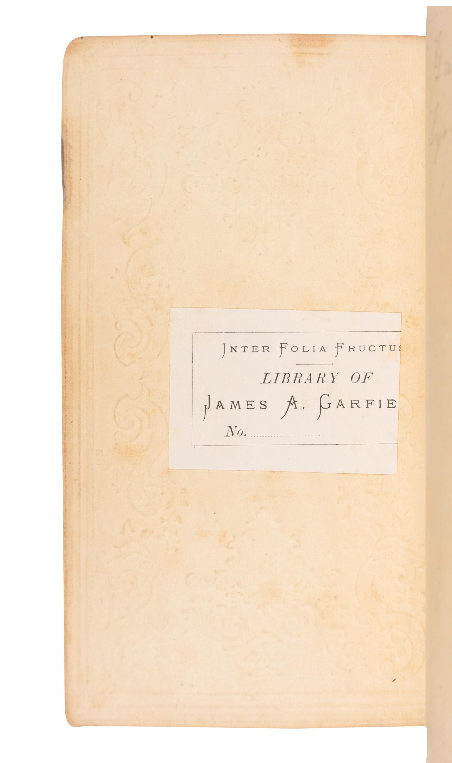 [GARFIELD, James A. (1831-1881), his copy]. The Stars of the Earth; or, thoughts upon Space, Time, and Eternity . Boston: Wm. Crosby and H.P. Nichols, 1850.