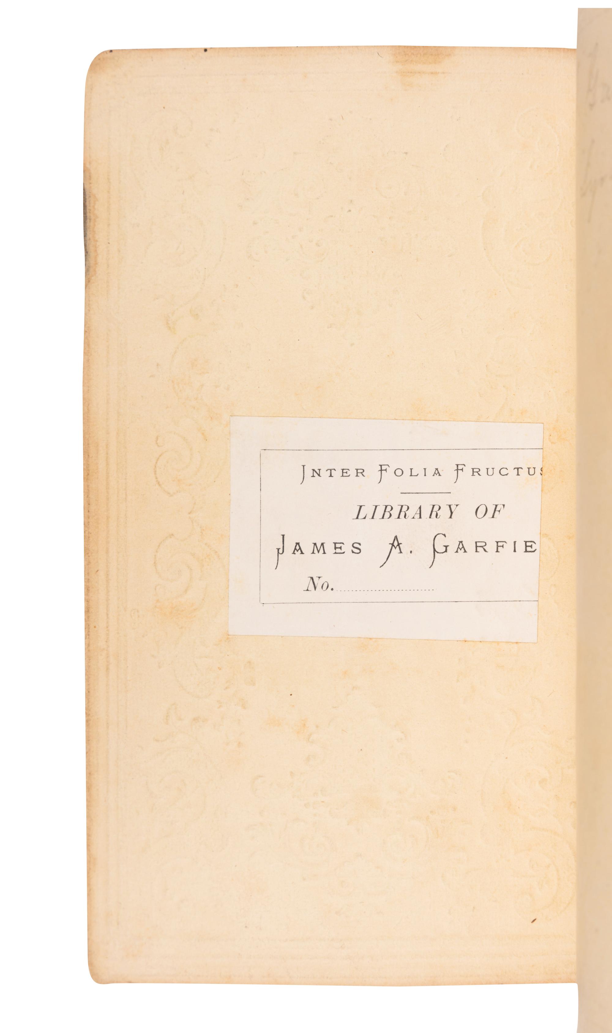 [GARFIELD, James A. (1831-1881), his copy]. The Stars of the Earth; or, thoughts upon Space, Time, and Eternity . Boston: Wm. Crosby and H.P. Nichols, 1850.