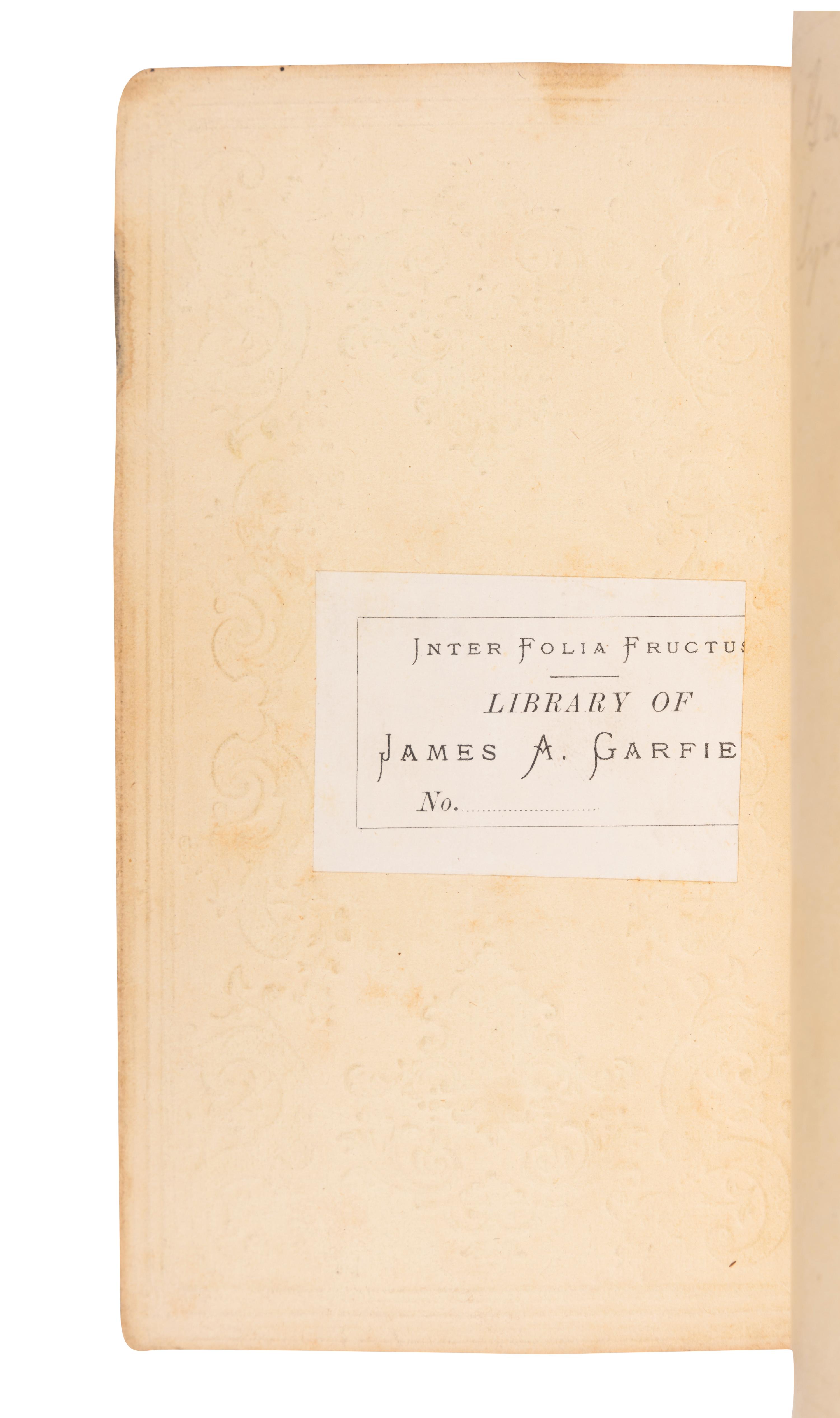 [GARFIELD, James A. (1831-1881), his copy]. The Stars of the Earth; or, thoughts upon Space, Time, and Eternity . Boston: Wm. Crosby and H.P. Nichols, 1850.