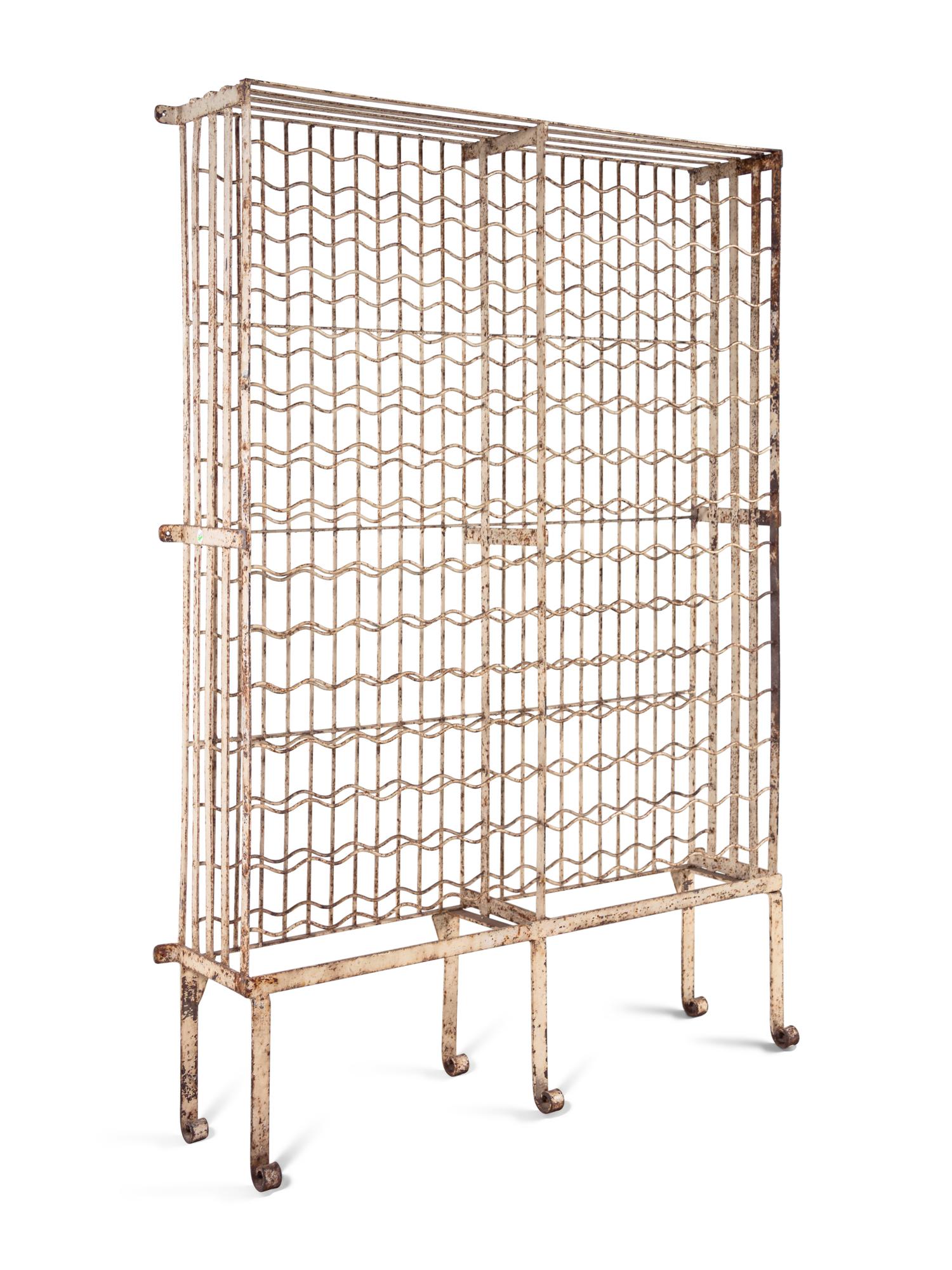 A French Painted Iron Wine Rack
