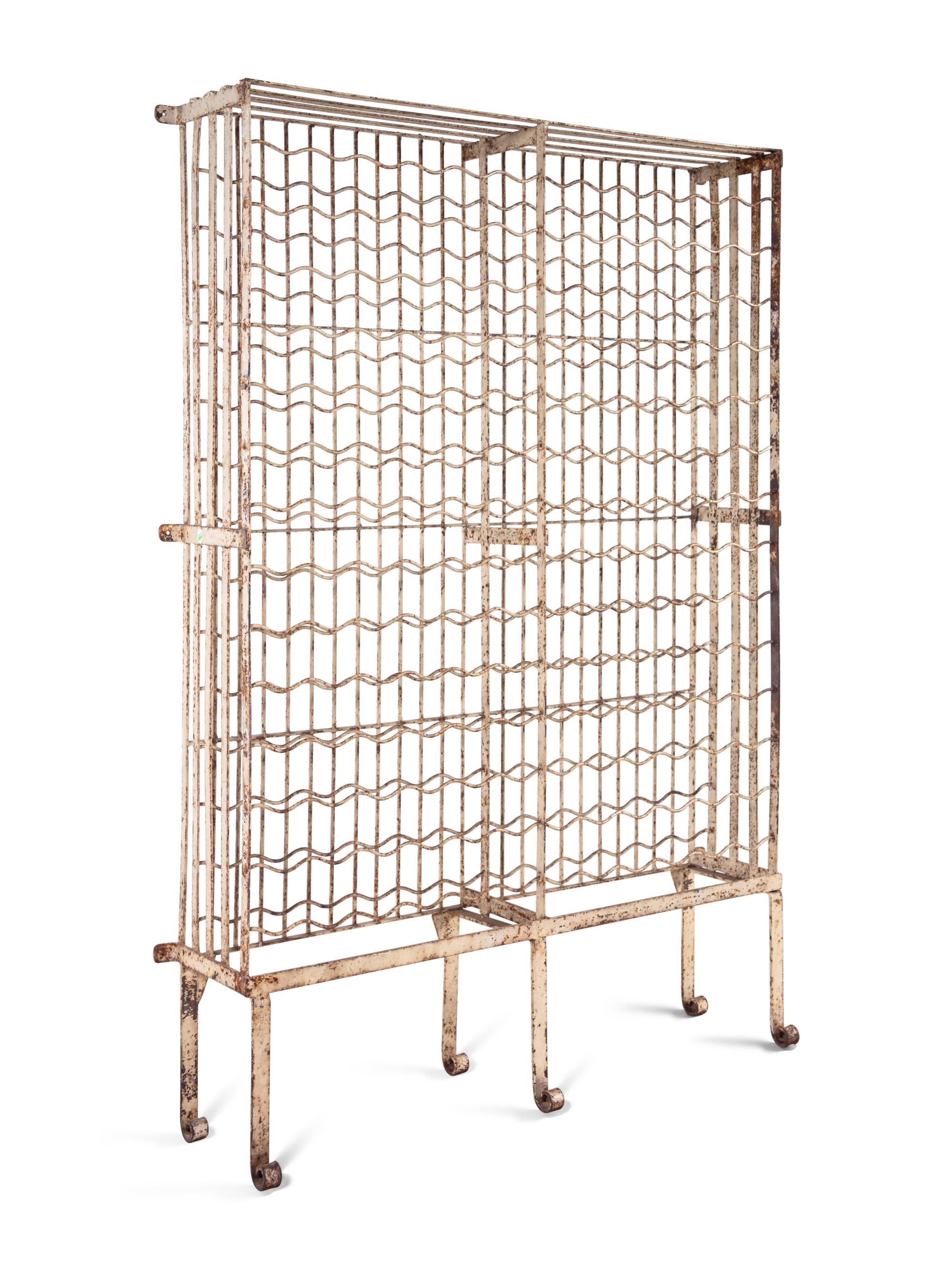 A French Painted Iron Wine Rack
