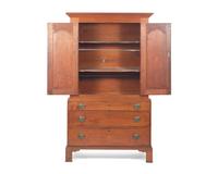 A Federal Walnut Linen Press, New York or New Jersey, Circa 1800