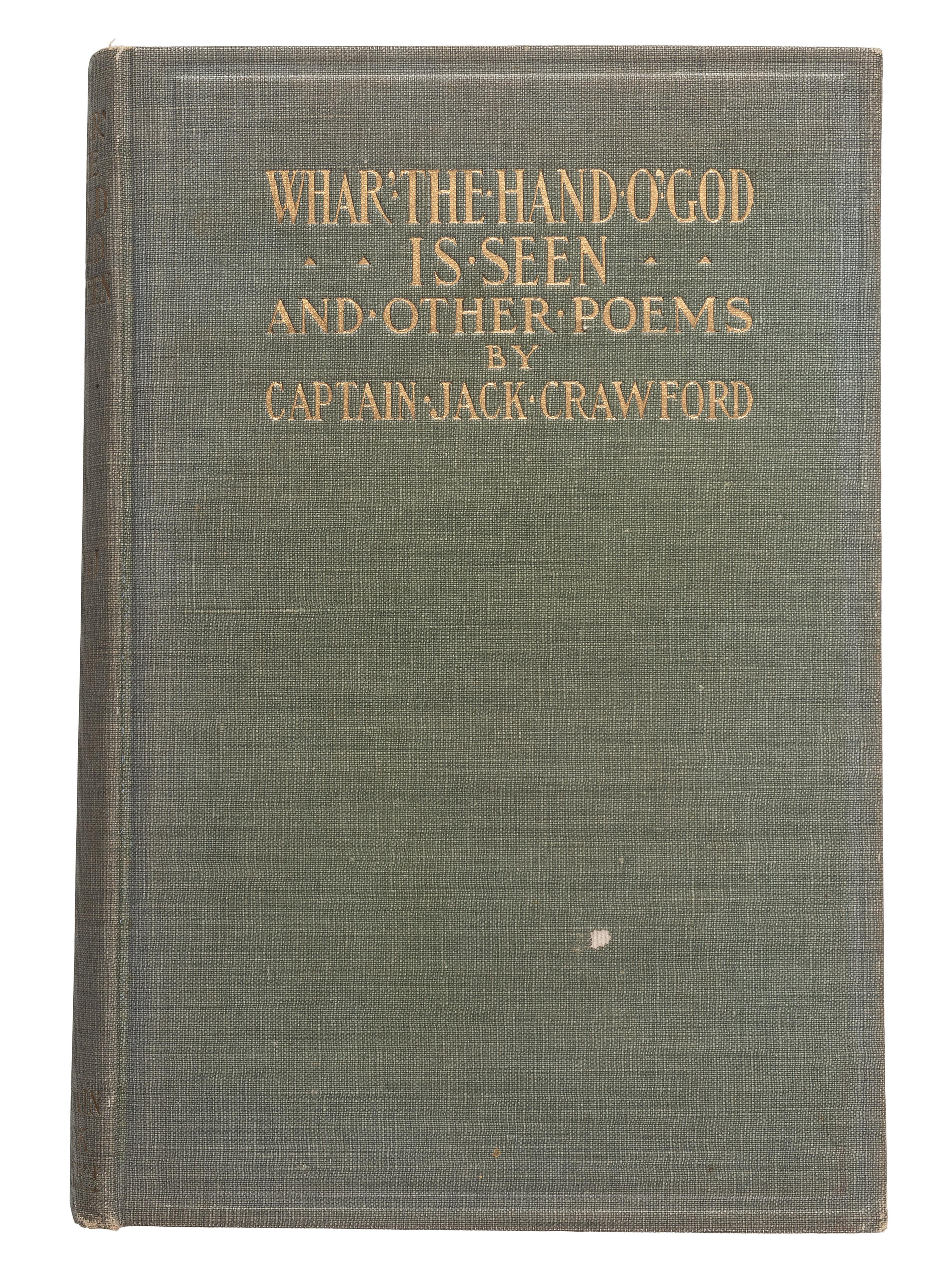 [WILD WEST SHOWS]. CRAWFORD, John. W. "Captain Jack" (1847-1917). A group of 2 inscribed items, including book and portrait.