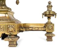 A Pair of Louis XVI Style Gilt Bronze Urn-Form Chenets — 19TH CENTURY