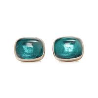 WHITE GOLD AND INDICOLITE TOURMALINE CUFFLINKS