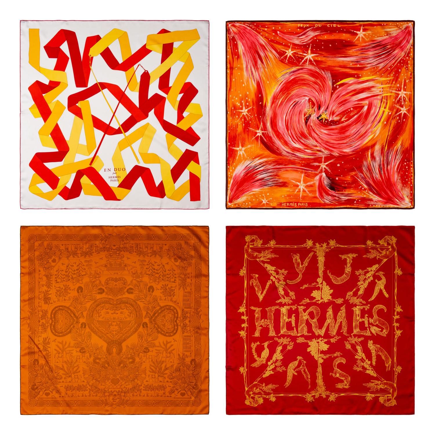 A Group of Four Hermès Scarves
