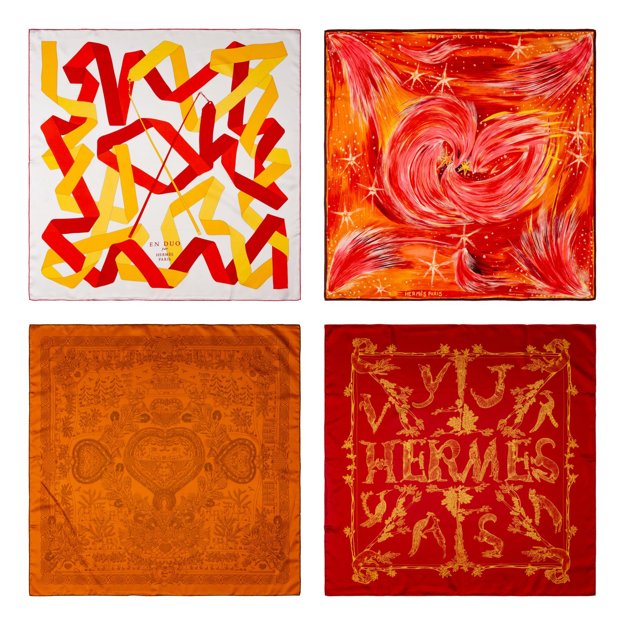 A Group of Four Hermès Scarves