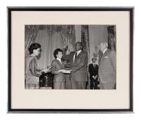 [PERKINS, Edward Joseph (1928-2020)]. A group of 10 photographs in 9 frames, from political figures to Perkins, many signed or inscribed (several presumably with secretarial or facsimile signatures), including: