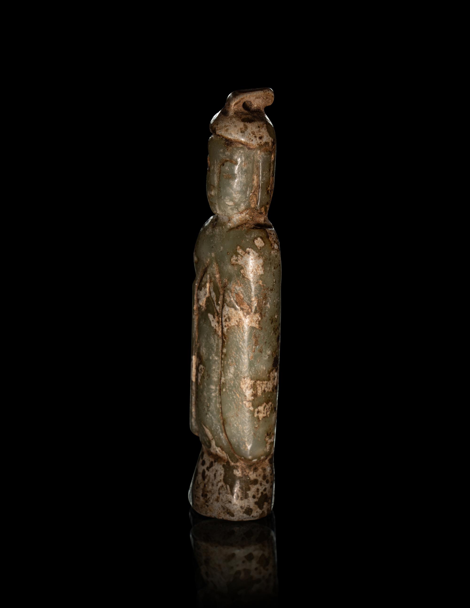 Three Chinese Carved Jade Figures