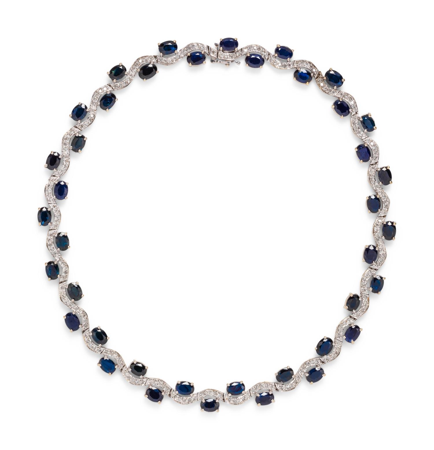 SAPPHIRE AND DIAMOND NECKLACE